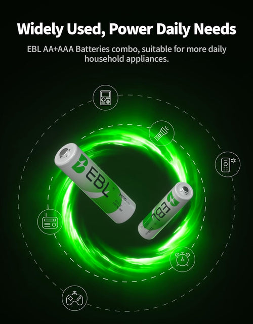 Load image into Gallery viewer, AA Rechargeable Batteries 2800Mah (4 Pack) and AAA Rechargeable Batteries 1100Mah (4 Pack), 1.2V Ni-Mh Batteries Combo
