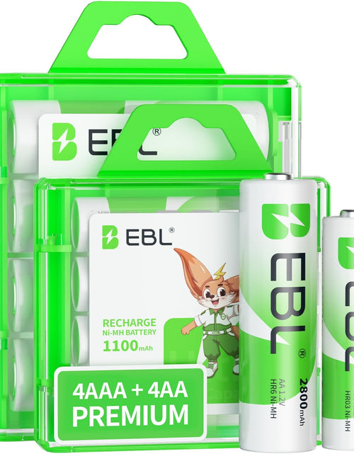 Load image into Gallery viewer, AA Rechargeable Batteries 2800Mah (4 Pack) and AAA Rechargeable Batteries 1100Mah (4 Pack), 1.2V Ni-Mh Batteries Combo

