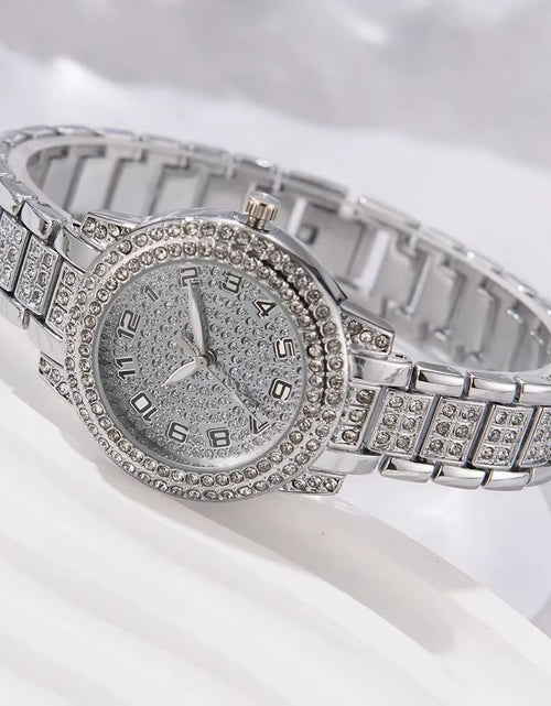 Load image into Gallery viewer, 6PCS Women Watch Luxury Elegant Alloy Watch Crystal Wristwatch for Ladies Gift Quartz Watch Alloy Rhinestone Bracelet Montre
