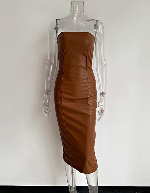 Load image into Gallery viewer, Women Strapless Tube Top Midi Dress off Shoulder Bodycon Party Dress
