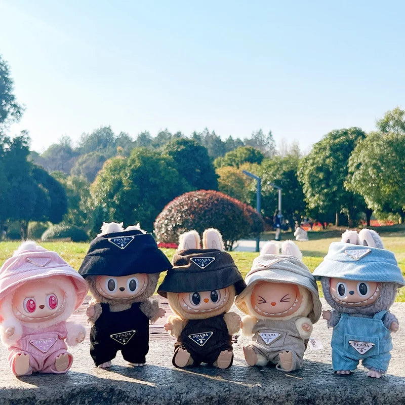 New Corduroy for Labubu Doll Clothing Set Hat 17Cm Clothes Shoes Doll DIY Accessories Training Sitting Party Games Toys Gifts